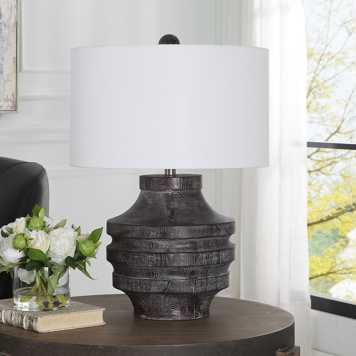 Uttermost Timber Carved Wood Table Lamp 30147-1