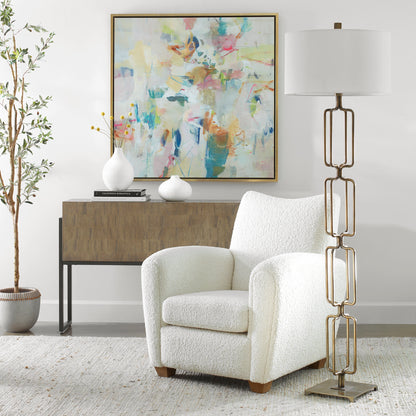 Uttermost Link Brushed Gold Floor Lamp 30148