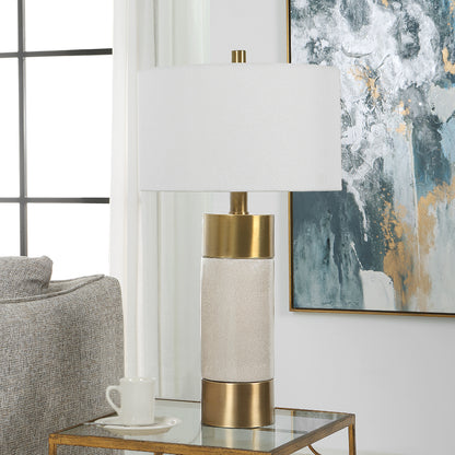 Uttermost Adelia Ivory & Brass Table Lamp 30124-1