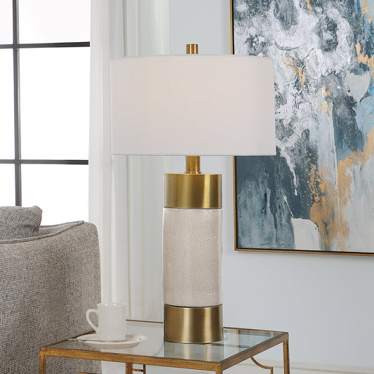 Uttermost Adelia Ivory & Brass Table Lamp 30124-1