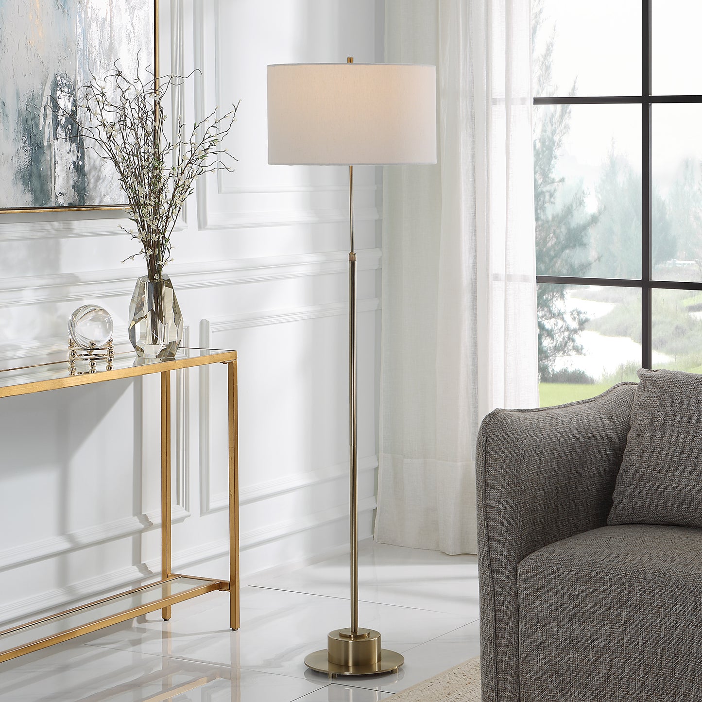 Uttermost Prominence Brass Floor Lamp 30152-1