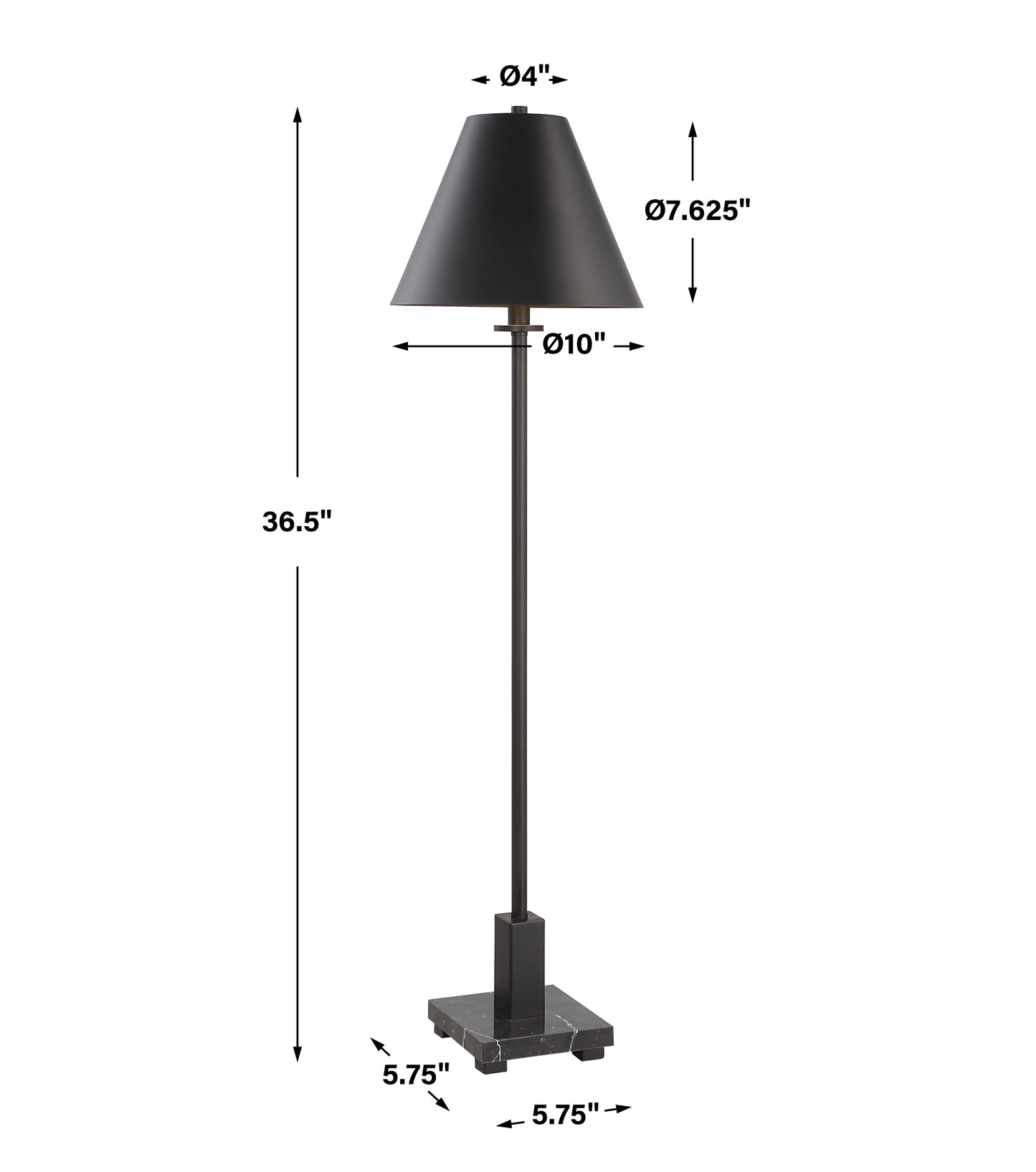 Uttermost Pilot Black Buffet Lamp 30153-1