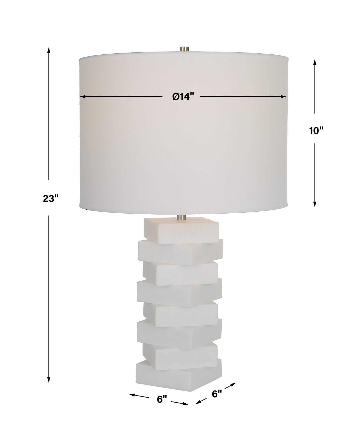 Uttermost Ascent White Geometric Table Lamp 30164-1