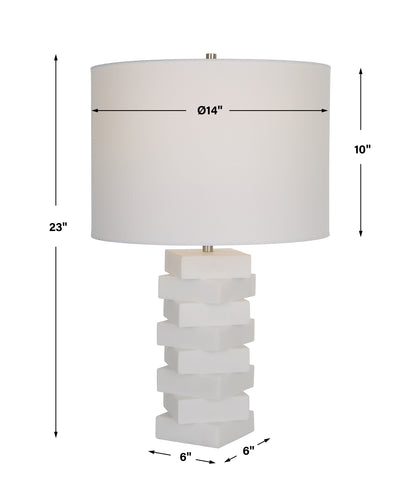 Uttermost Ascent White Geometric Table Lamp 30164-1