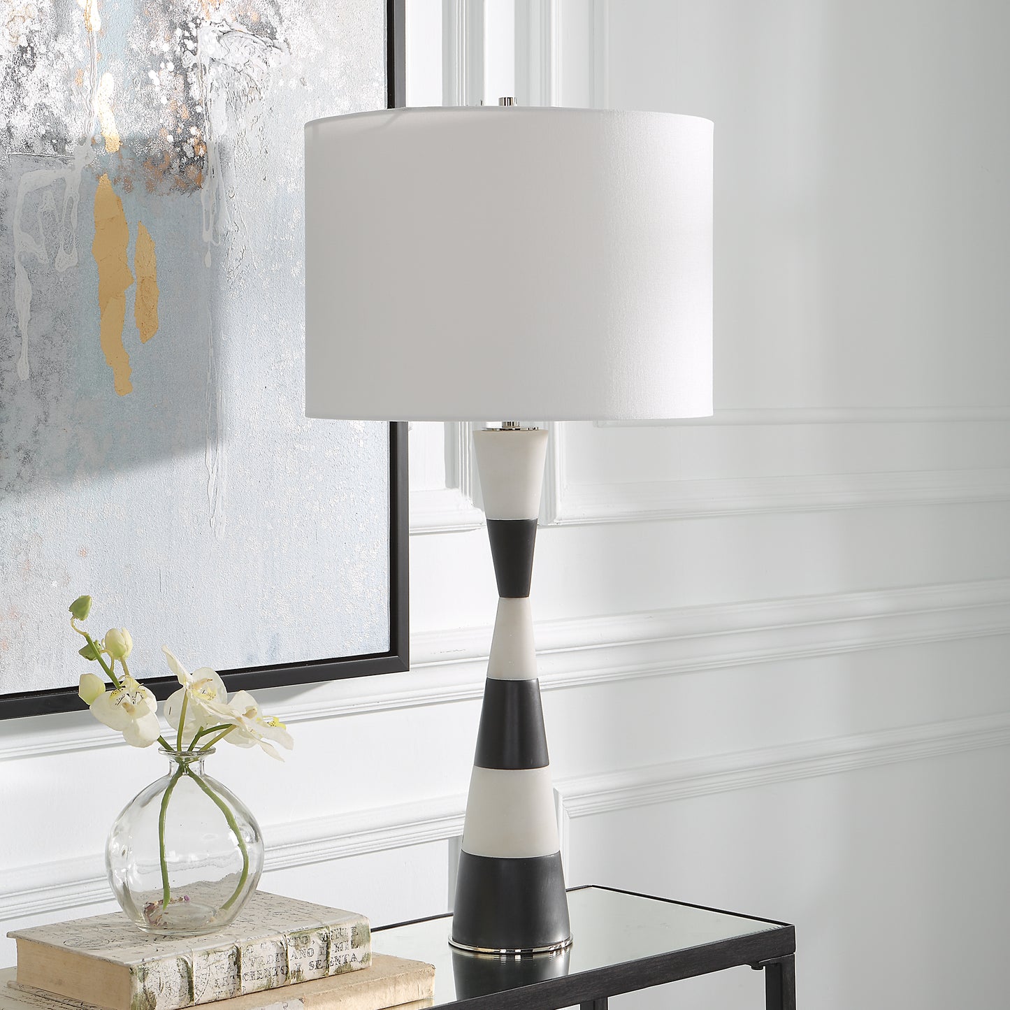 Uttermost Bandeau Banded Stone Table Lamp 30165-1