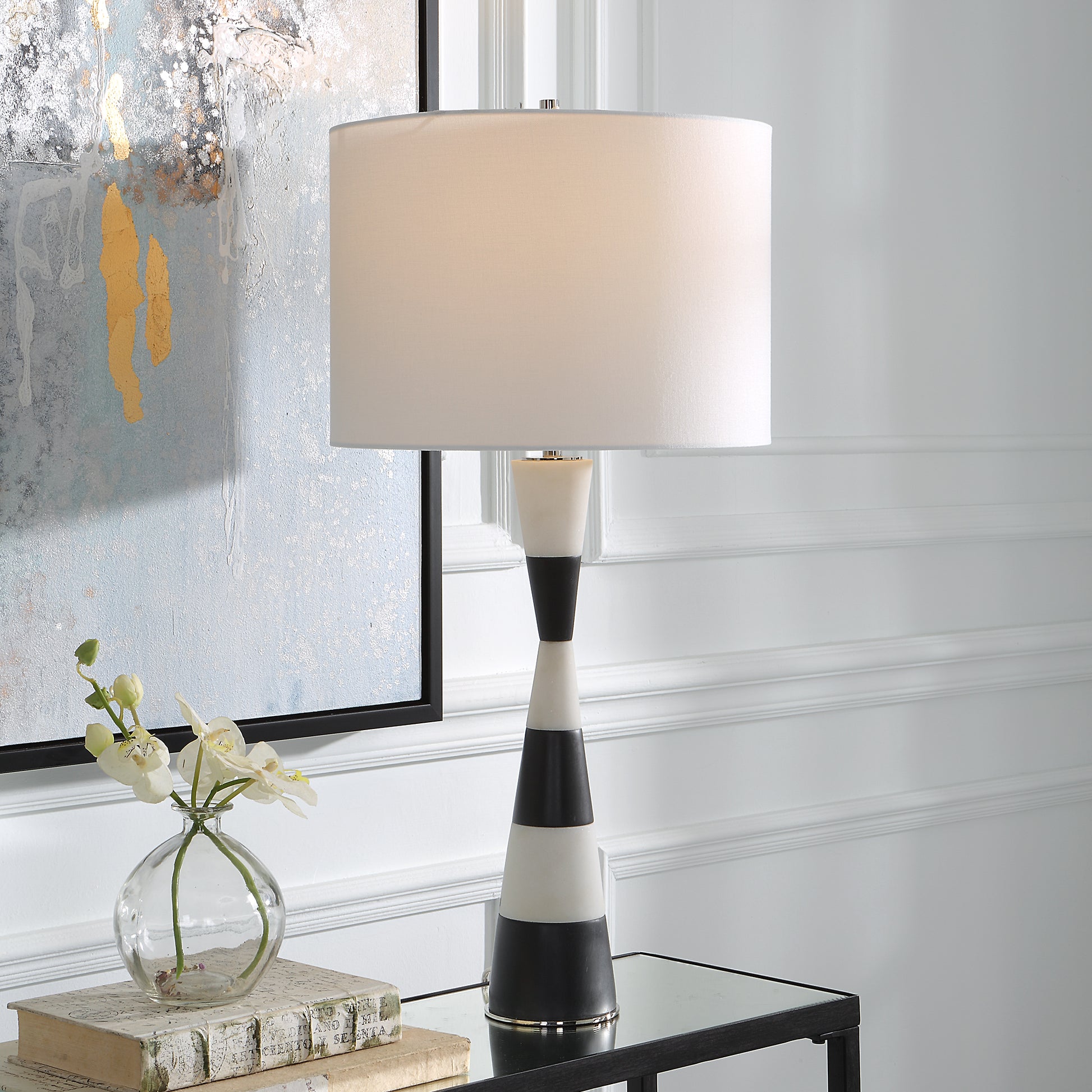 Uttermost Bandeau Banded Stone Table Lamp 30165-1