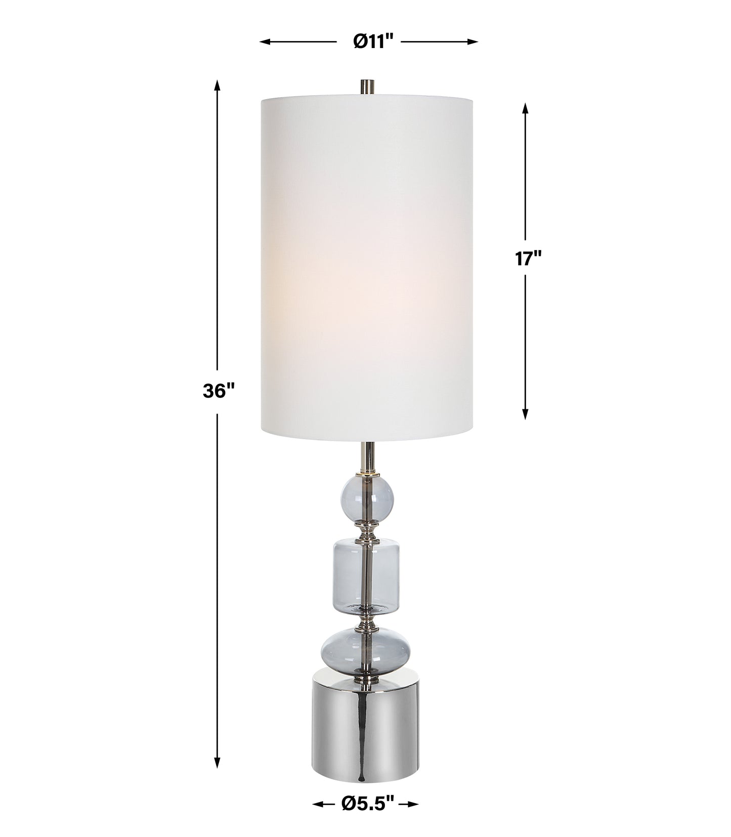 Uttermost Stratus Gray Glass Buffet Lamp 30178-1