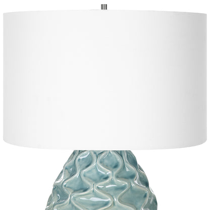 Uttermost Laced Up Sea Foam Glass Table Lamp 30193