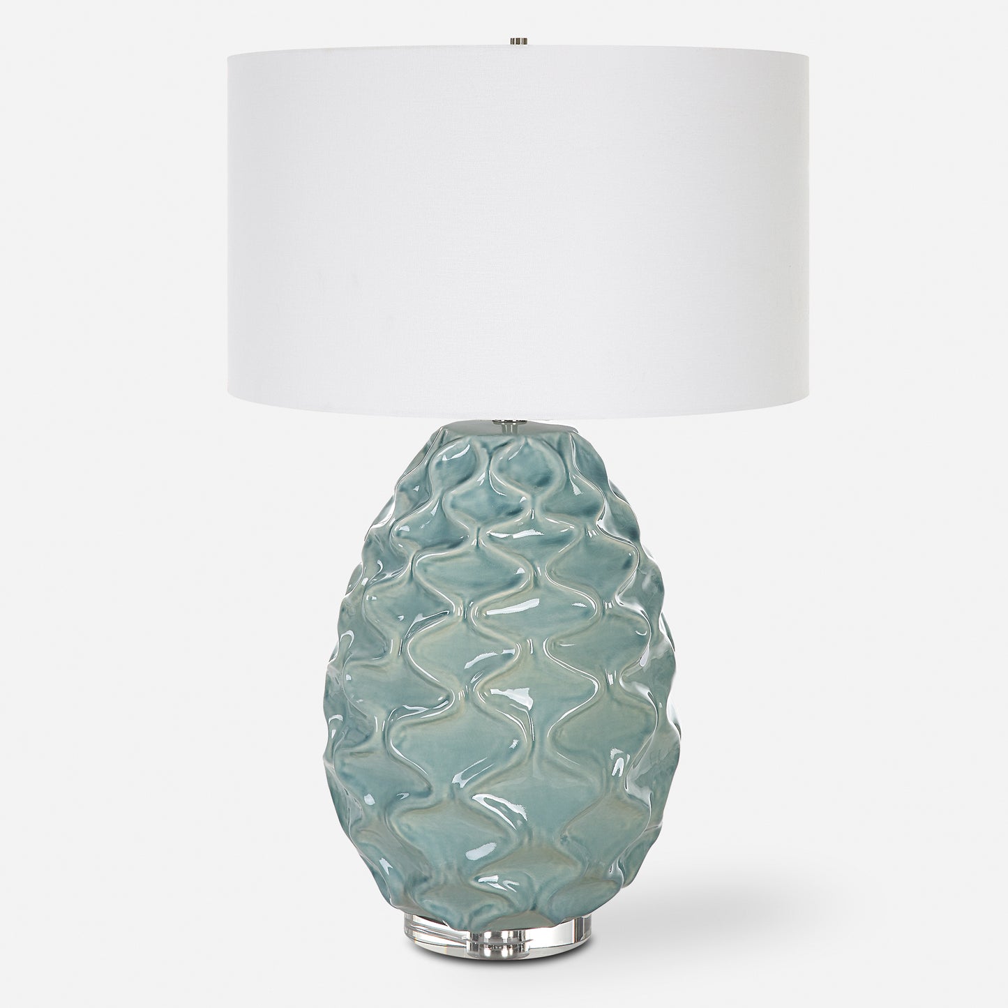 Uttermost Laced Up Sea Foam Glass Table Lamp 30193