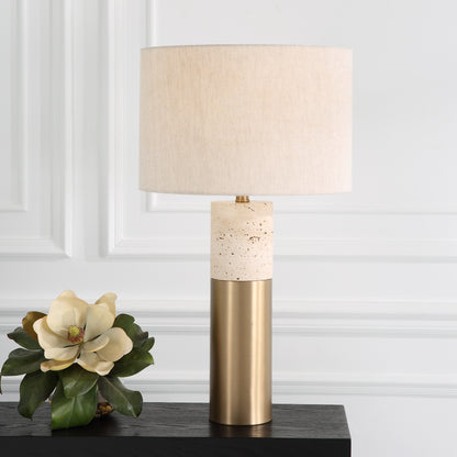 Uttermost Gravitas Elegant Brass & Stone Lamp 30201-1