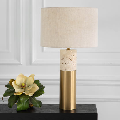 Uttermost Gravitas Elegant Brass & Stone Lamp 30201-1