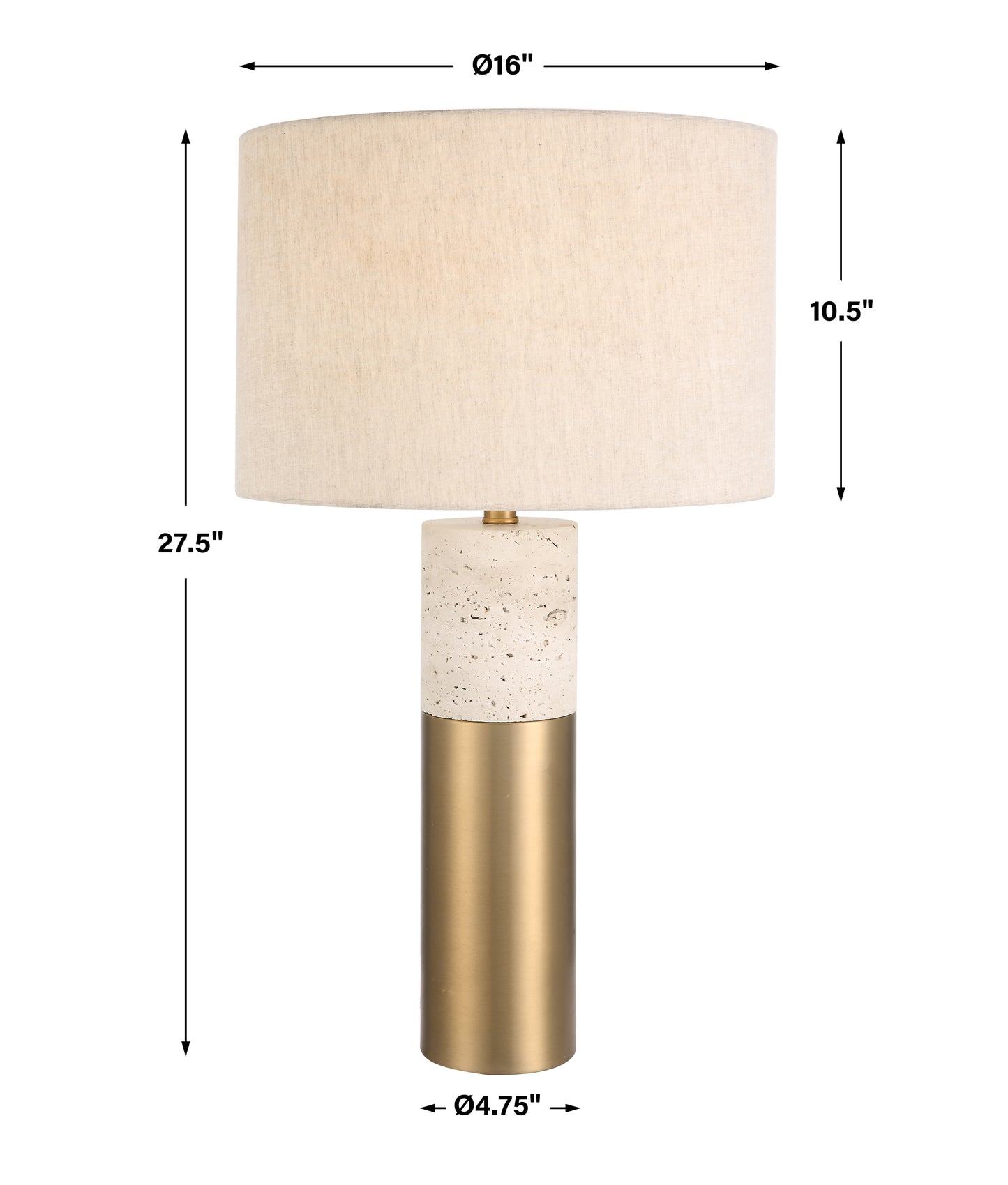 Uttermost Gravitas Elegant Brass & Stone Lamp 30201-1