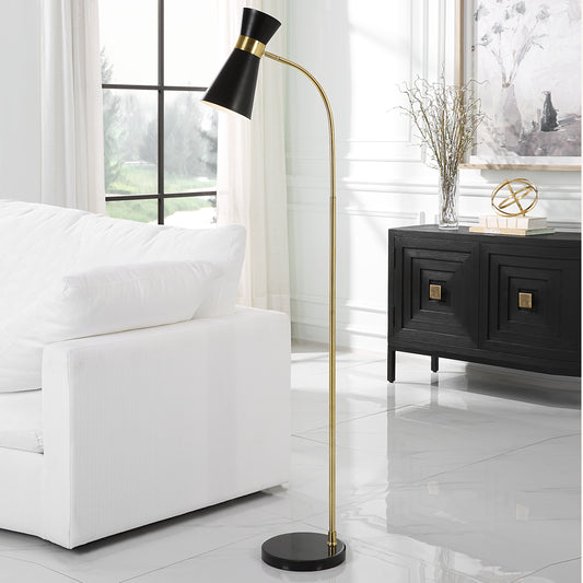 Lily Lifestyle Gold Finish With Black Marble Foot