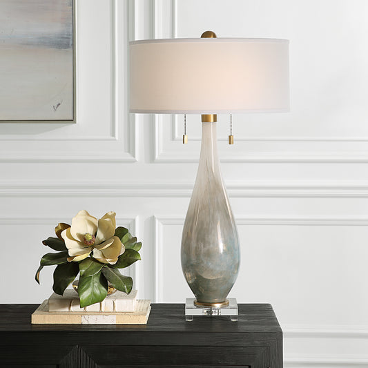 Uttermost Cardoni Bronze Glass Table Lamp 30231