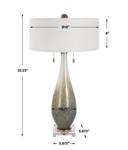 Uttermost Cardoni Bronze Glass Table Lamp 30231