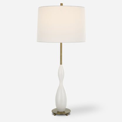 Uttermost Annora Glossy White Table Lamp 30235