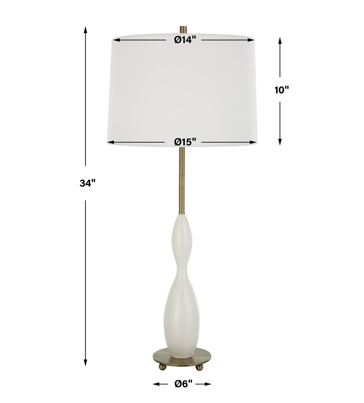 Uttermost Annora Glossy White Table Lamp 30235