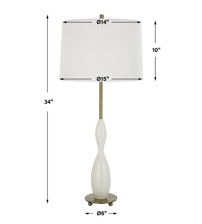 Uttermost Annora Glossy White Table Lamp 30235