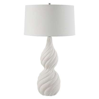 Uttermost Twisted Swirl White Table Lamp 30240