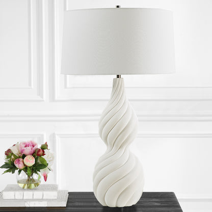 Uttermost Twisted Swirl White Table Lamp 30240