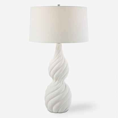 Uttermost Twisted Swirl White Table Lamp 30240