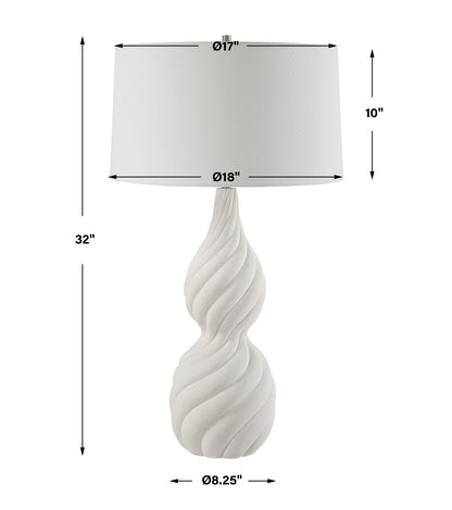 Uttermost Twisted Swirl White Table Lamp 30240