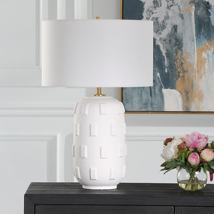 Uttermost Emerie Textured White Table Lamp 30256-1