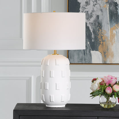 Uttermost Emerie Textured White Table Lamp 30256-1