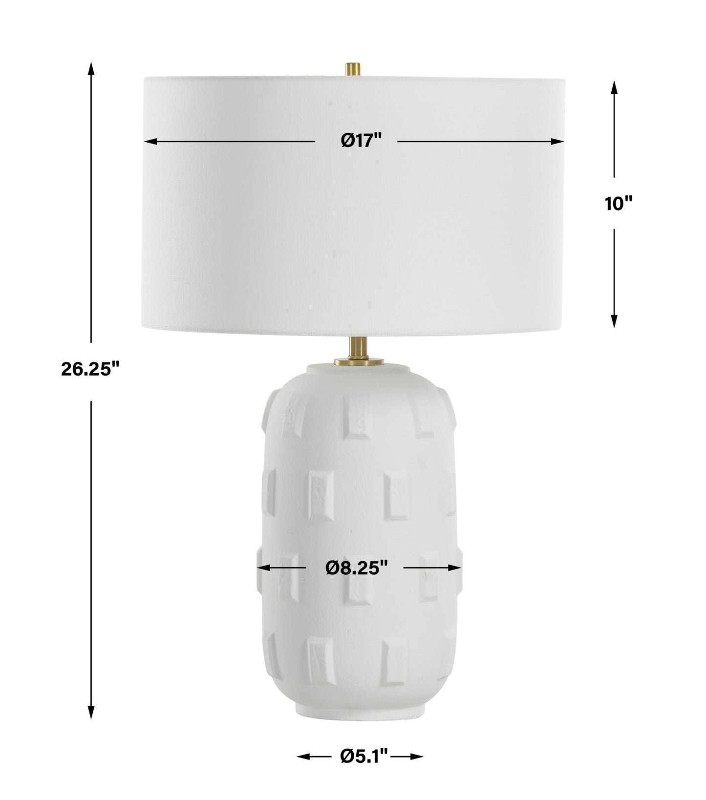 Uttermost Emerie Textured White Table Lamp 30256-1