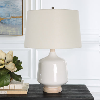 Uttermost Opal Gloss White Table Lamp 30250-1