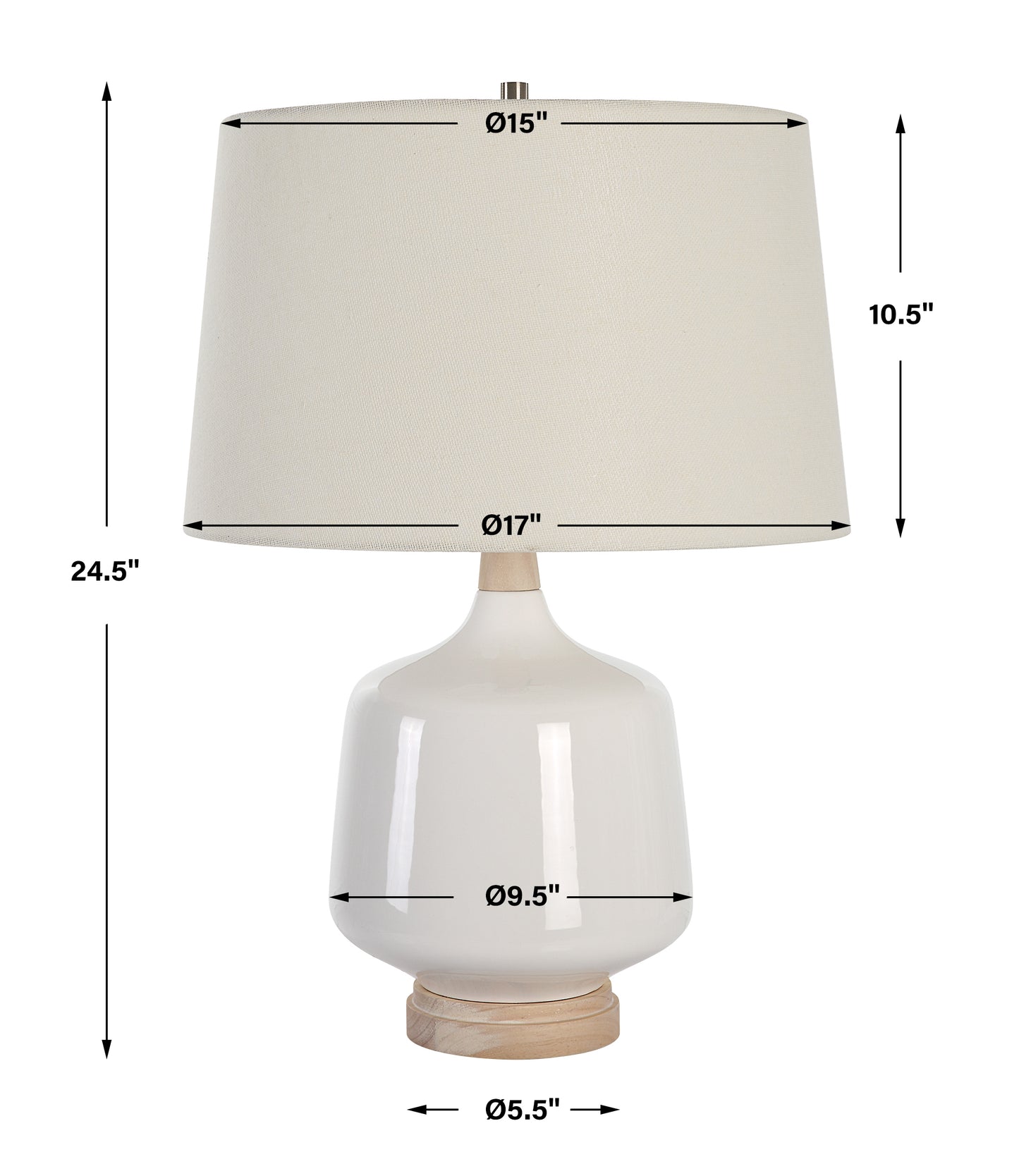 Uttermost Opal Gloss White Table Lamp 30250-1