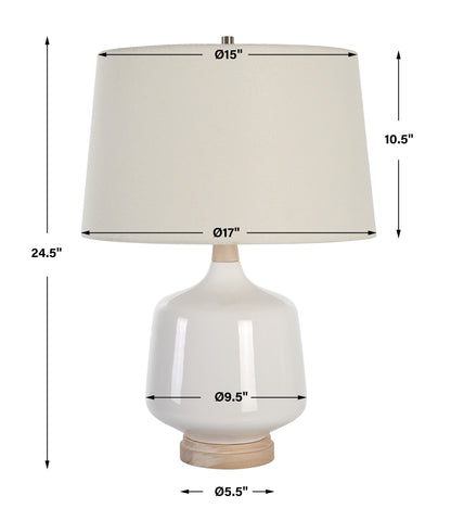 Uttermost Opal Gloss White Table Lamp 30250-1