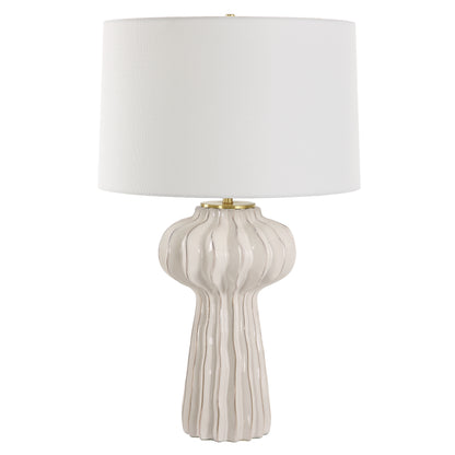 Uttermost Wrenley Ridged White Table Lamp 30258-1