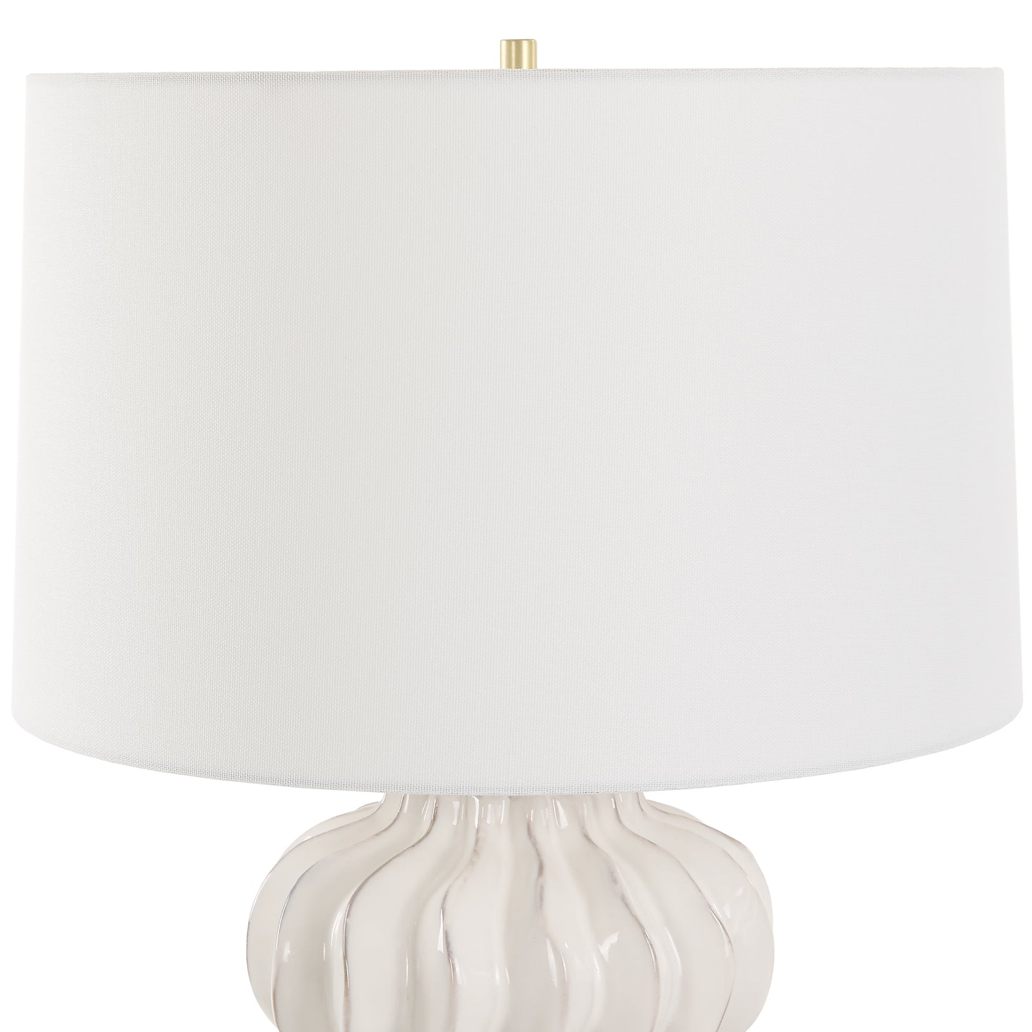 Uttermost Wrenley Ridged White Table Lamp 30258-1