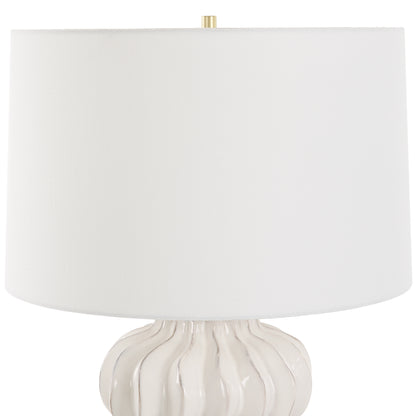 Uttermost Wrenley Ridged White Table Lamp 30258-1