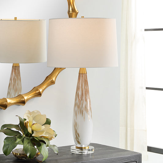 Uttermost Lyra White & Gold Table Lamp 30262