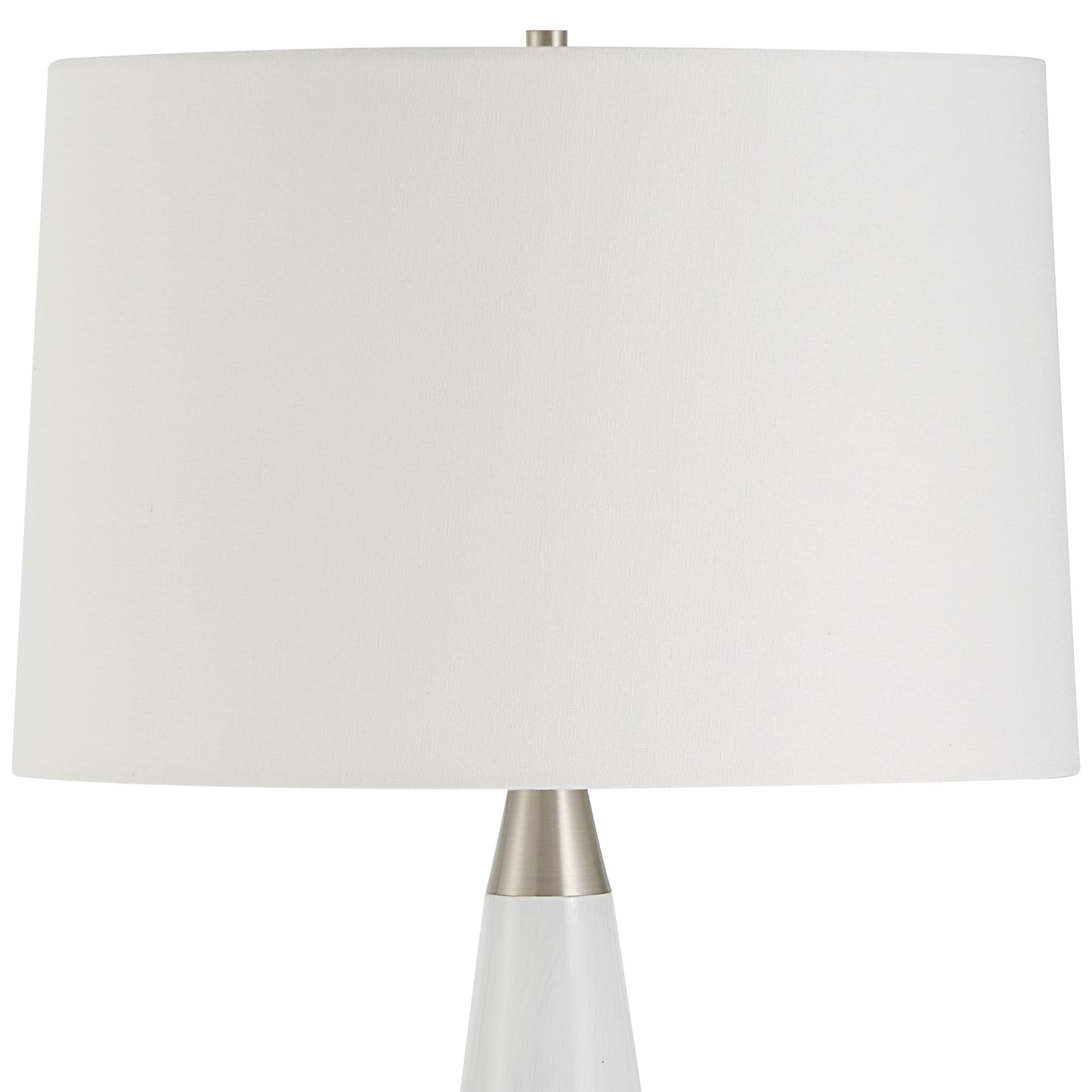 Uttermost Quinn White & Silver Table Lamp 30263