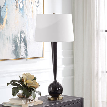 Uttermost Brielle Polished Black Table Lamp 30286