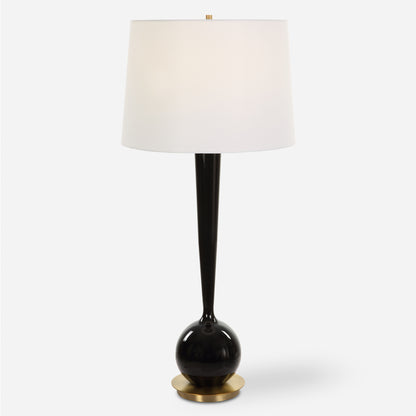 Uttermost Brielle Polished Black Table Lamp 30286