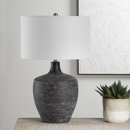 Uttermost Graphite Ribbed Table Lamp 30367-1