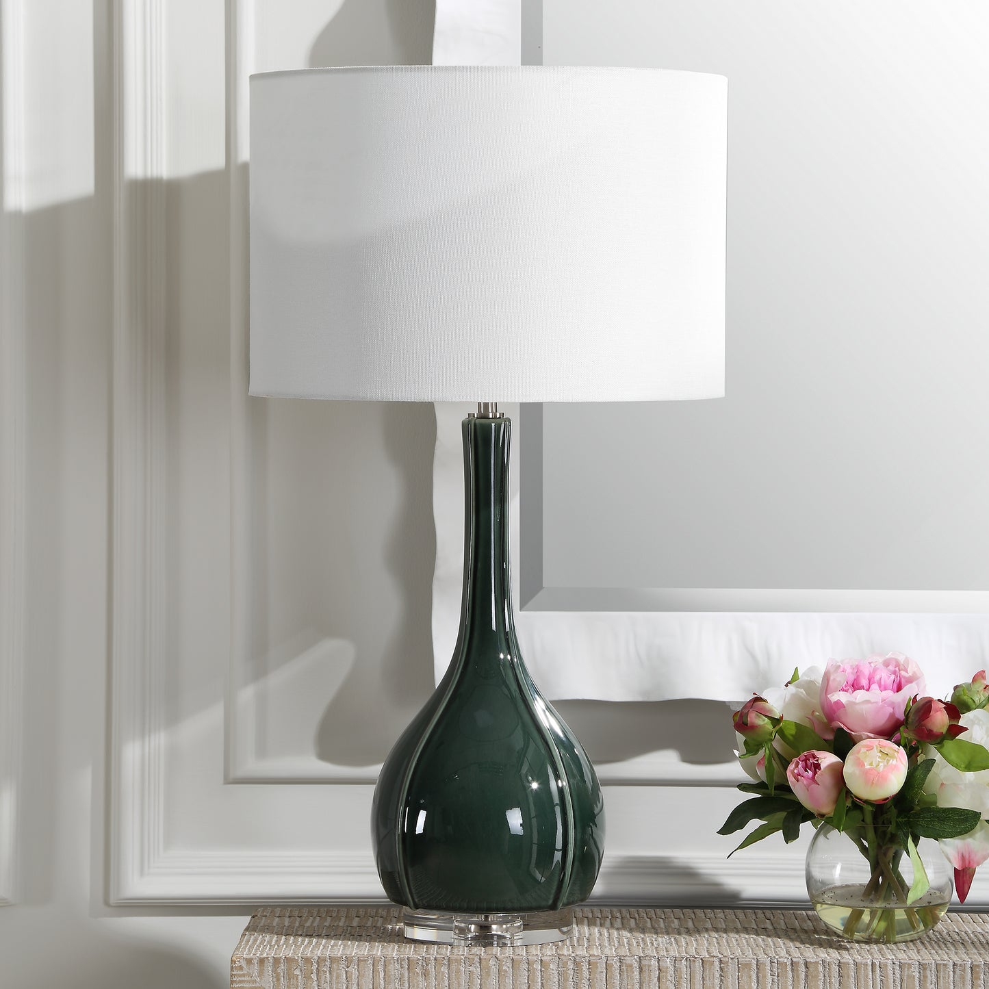 Uttermost Essex Green Glass Table Lamp 30395-1