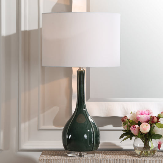 Uttermost Essex Green Glass Table Lamp 30395-1