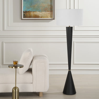 Uttermost Layla Black Tapered Floor Lamp 30351