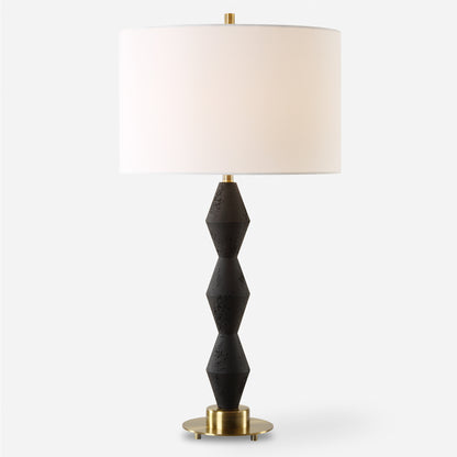 Uttermost Threefold Black Stone Table Lamp 30348-1