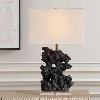 Uttermost Basalt Black Stone Table Lamp 30386-1