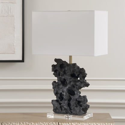 Uttermost Basalt Black Stone Table Lamp 30386-1