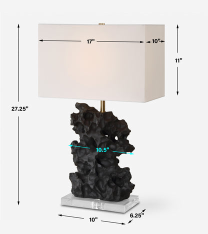 Uttermost Basalt Black Stone Table Lamp 30386-1