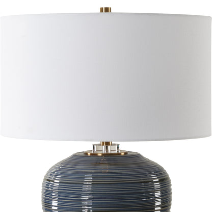 Uttermost Moher Glossy Blue Table Lamp 30359