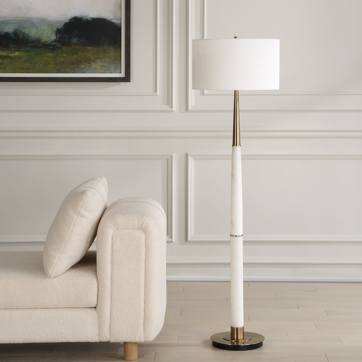 Uttermost Faro White Marble Floor Lamp 30374