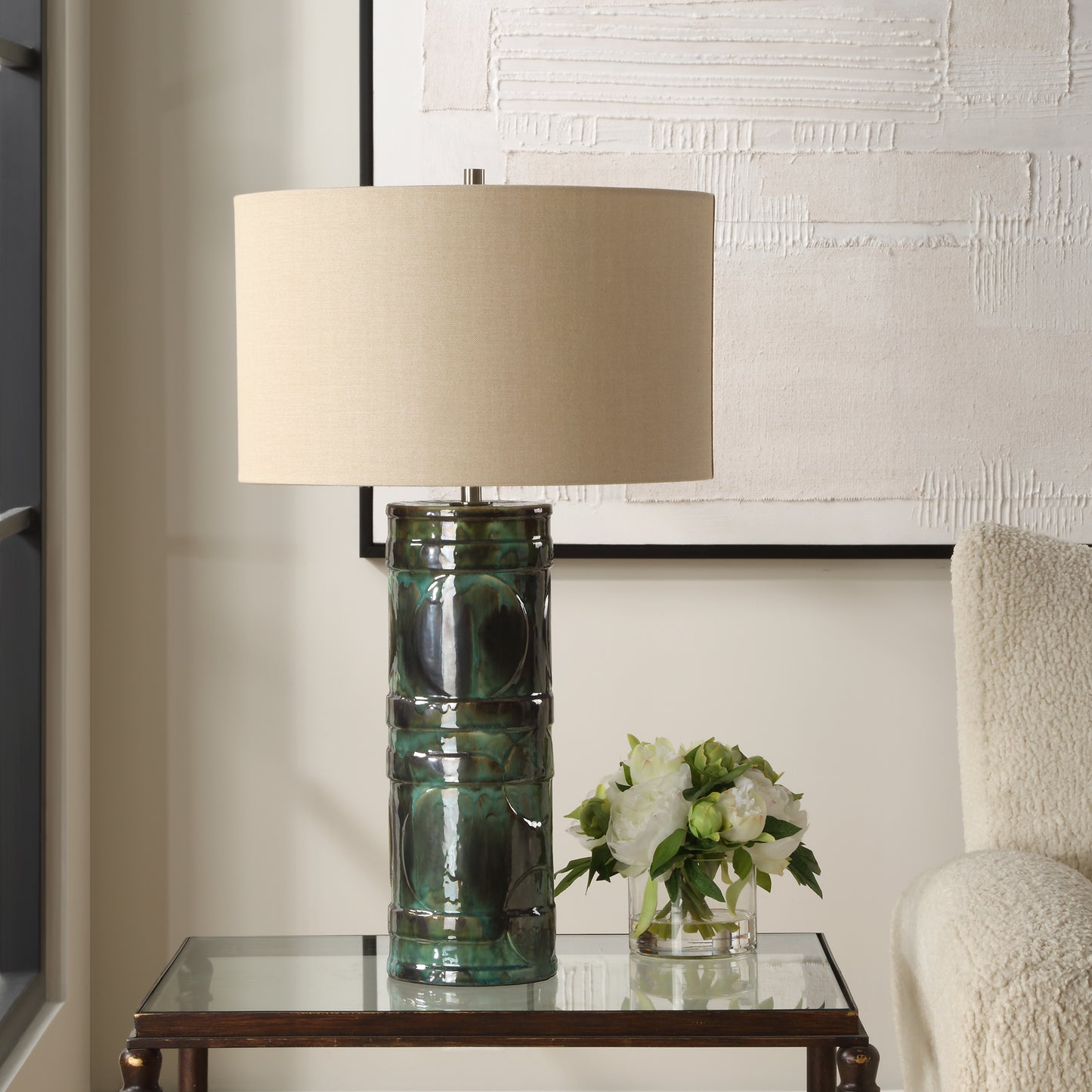 Uttermost Loch Green Glaze Table Lamp 30396